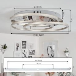Hofstein Buren Deckenleuchte LED Nickel-Matt, 1-flammig -LED Leuchten Verkäufe 2022 buren deckenleuchte h3446836 3