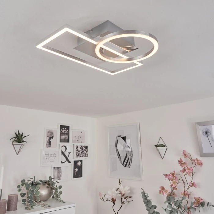 Hofstein Buren Deckenleuchte LED Nickel-Matt, 1-flammig 11 Hofstein Buren Deckenleuchte LED Nickel-Matt, 1-flammig – Bild 11