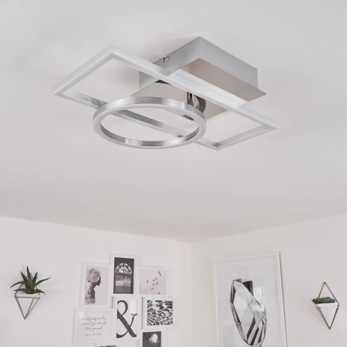 Hofstein Buren Deckenleuchte LED Nickel-Matt, 1-flammig 12 Hofstein Buren Deckenleuchte LED Nickel-Matt, 1-flammig – Bild 12