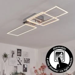 Hofstein Buren Deckenleuchte LED Nickel-Matt, 1-flammig