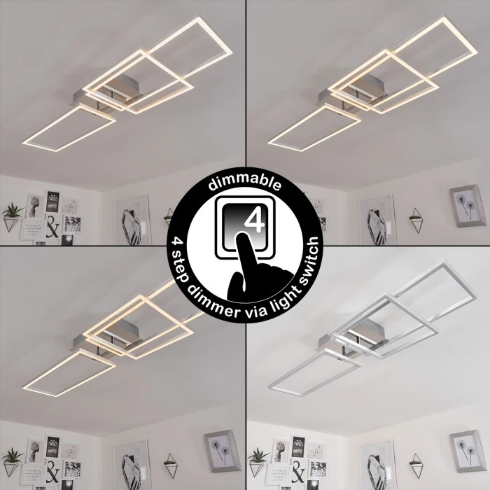 Hofstein Buren Deckenleuchte LED Nickel-Matt, 1-flammig 2 Hofstein Buren Deckenleuchte LED Nickel-Matt, 1-flammig – Bild 2