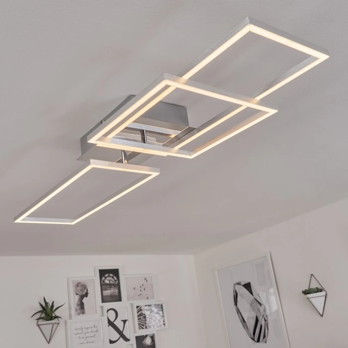 Hofstein Buren Deckenleuchte LED Nickel-Matt, 1-flammig 9 Hofstein Buren Deckenleuchte LED Nickel-Matt, 1-flammig – Bild 9