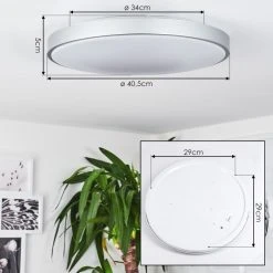 Hofstein Buris Deckenpanel LED Silber, 1-flammig, Fernbedienung -LED Leuchten Verkäufe 2022 buris deckenpanel h3457733 3