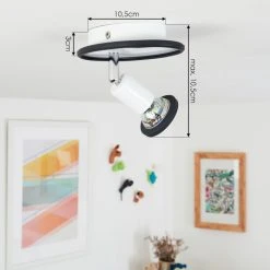 Hofstein Cabri Deckenleuchte LED Chrom, Schwarz, Wei&szlig;, 1-flammig -LED Leuchten Verkäufe 2022 cabri deckenleuchte h3551844 3