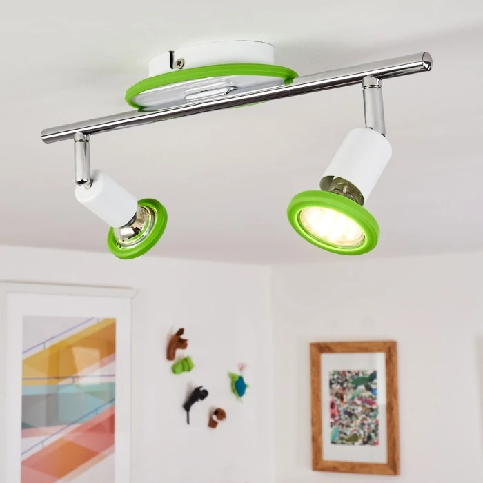 Hofstein Cabri Deckenleuchte LED Chrom, Grün, Weiß, 2-flammig 1 Hofstein Cabri Deckenleuchte LED Chrom, Grün, Weiß, 2-flammig