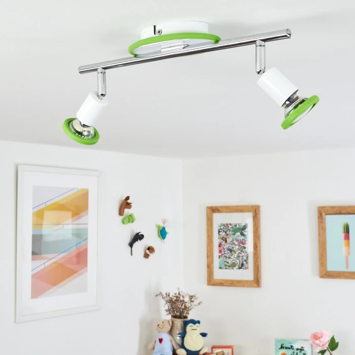 Hofstein Cabri Deckenleuchte LED Chrom, Grün, Weiß, 2-flammig 2 Hofstein Cabri Deckenleuchte LED Chrom, Grün, Weiß, 2-flammig – Bild 2