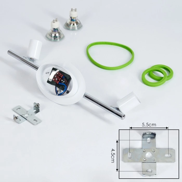 Hofstein Cabri Deckenleuchte LED Chrom, Grün, Weiß, 2-flammig 5 Hofstein Cabri Deckenleuchte LED Chrom, Grün, Weiß, 2-flammig – Bild 5