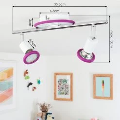 Hofstein Cabri Deckenleuchte LED Chrom, Wei&szlig;, Lila, 2-flammig -LED Leuchten Verkäufe 2022 cabri deckenleuchte h3552001 3