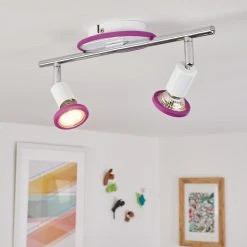Hofstein Cabri Deckenleuchte LED Chrom, Wei&szlig;, Lila, 2-flammig -LED Leuchten Verkäufe 2022 cabri deckenleuchte h3552001 6