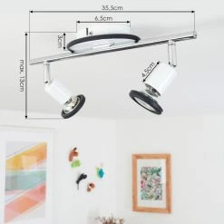 Hofstein Cabri Deckenleuchte LED Chrom, Schwarz, Wei&szlig;, 2-flammig -LED Leuchten Verkäufe 2022 cabri deckenleuchte h3552025 3