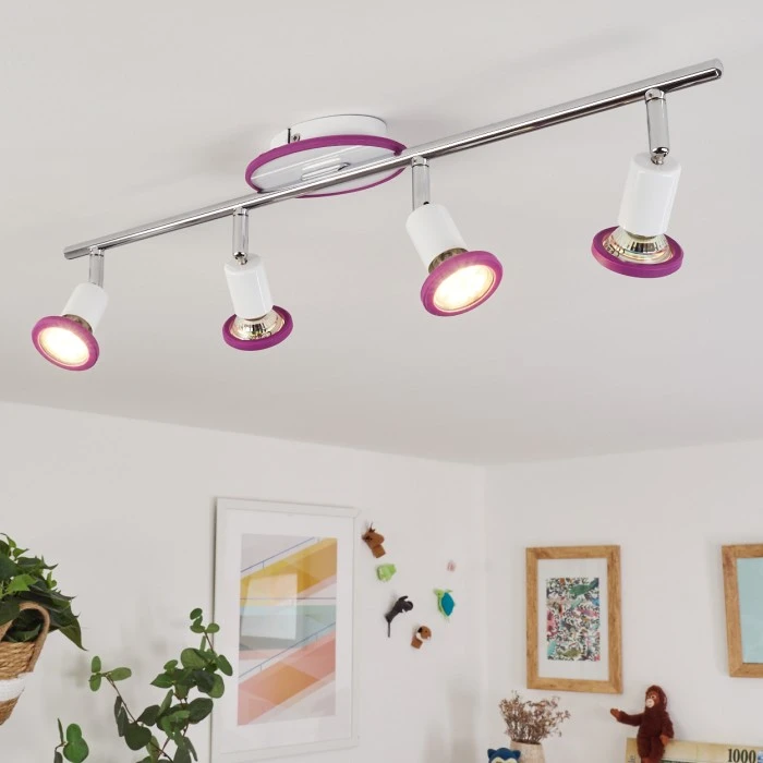 Hofstein Cabri Deckenleuchte LED Chrom, Weiß, Lila, 4-flammig 1 Hofstein Cabri Deckenleuchte LED Chrom, Weiß, Lila, 4-flammig