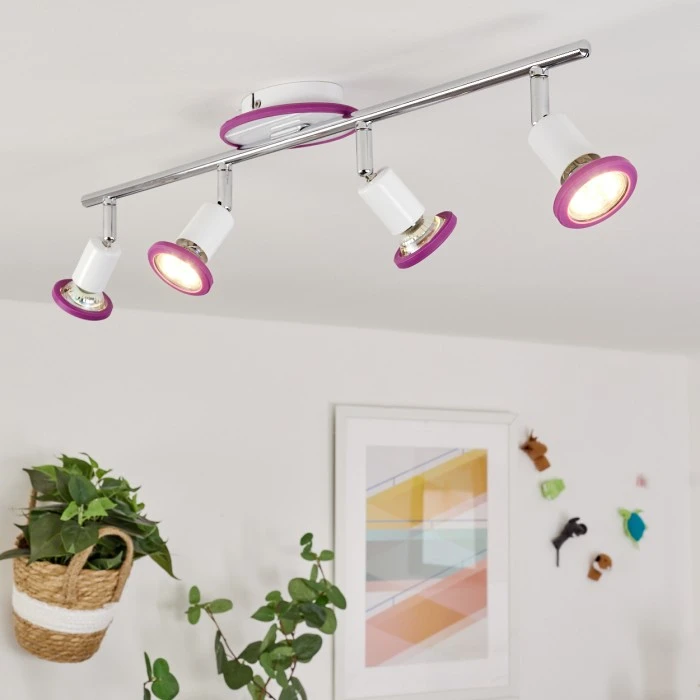 Hofstein Cabri Deckenleuchte LED Chrom, Weiß, Lila, 4-flammig 11 Hofstein Cabri Deckenleuchte LED Chrom, Weiß, Lila, 4-flammig – Bild 11