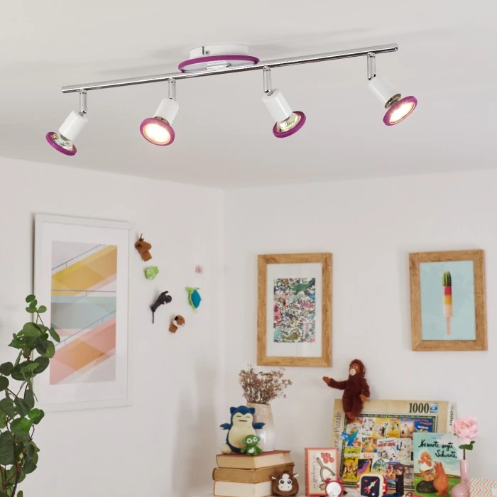 Hofstein Cabri Deckenleuchte LED Chrom, Weiß, Lila, 4-flammig 7 Hofstein Cabri Deckenleuchte LED Chrom, Weiß, Lila, 4-flammig – Bild 7