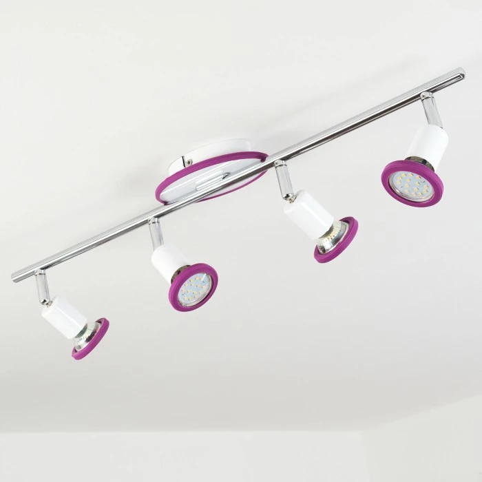 Hofstein Cabri Deckenleuchte LED Chrom, Weiß, Lila, 4-flammig 8 Hofstein Cabri Deckenleuchte LED Chrom, Weiß, Lila, 4-flammig – Bild 8