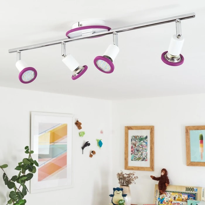 Hofstein Cabri Deckenleuchte LED Chrom, Weiß, Lila, 4-flammig 10 Hofstein Cabri Deckenleuchte LED Chrom, Weiß, Lila, 4-flammig – Bild 10