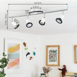 Hofstein Cabri Deckenleuchte LED Chrom, Schwarz, Wei&szlig;, 4-flammig -LED Leuchten Verkäufe 2022 cabri deckenleuchte h3552087 3