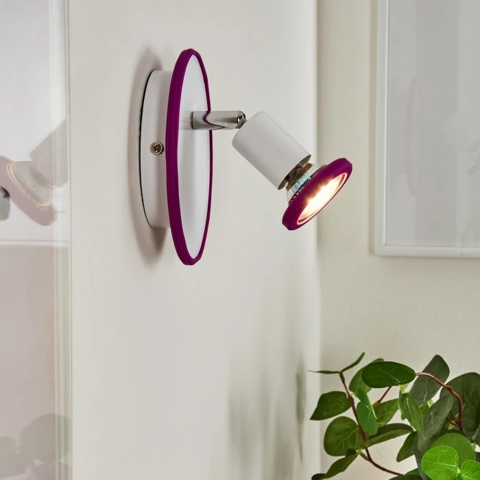 Hofstein Cabri Wandleuchte LED Chrom, Weiß, Lila, 1-flammig 1 Hofstein Cabri Wandleuchte LED Chrom, Weiß, Lila, 1-flammig