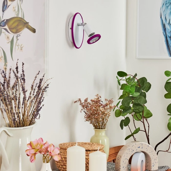 Hofstein Cabri Wandleuchte LED Chrom, Weiß, Lila, 1-flammig 2 Hofstein Cabri Wandleuchte LED Chrom, Weiß, Lila, 1-flammig – Bild 2