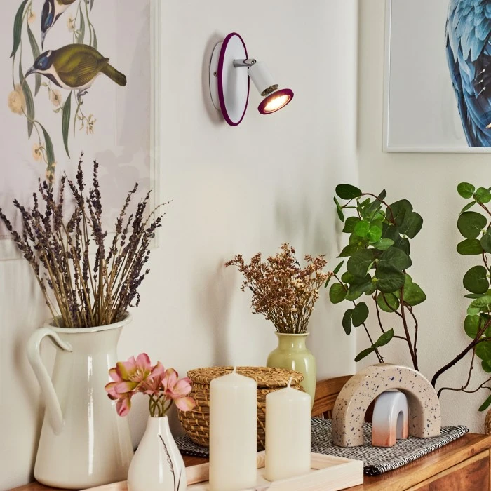 Hofstein Cabri Wandleuchte LED Chrom, Weiß, Lila, 1-flammig 11 Hofstein Cabri Wandleuchte LED Chrom, Weiß, Lila, 1-flammig – Bild 11