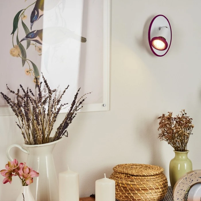 Hofstein Cabri Wandleuchte LED Chrom, Weiß, Lila, 1-flammig 9 Hofstein Cabri Wandleuchte LED Chrom, Weiß, Lila, 1-flammig – Bild 9