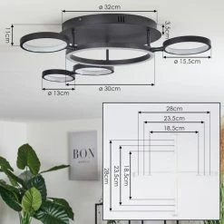 Hofstein Carrisito Deckenleuchte LED Schwarz, 1-flammig -LED Leuchten Verkäufe 2022 carrisito deckenleuchte h3562581 3