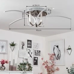 Hofstein Casale Deckenleuchte LED Chrom, 1-flammig -LED Leuchten Verkäufe 2022 casale deckenleuchte h167367 3