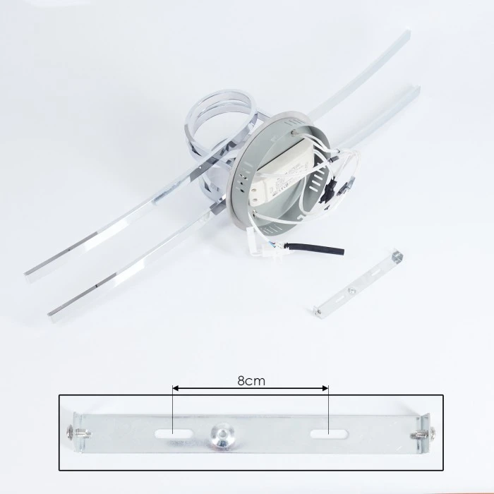 Hofstein Casale Deckenleuchte LED Chrom, 2-flammig 5 Hofstein Casale Deckenleuchte LED Chrom, 2-flammig – Bild 5