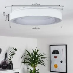 Hofstein Casina Deckenleuchte LED Wei&szlig;, 1-flammig, Fernbedienung -LED Leuchten Verkäufe 2022 casina deckenleuchte h3391587 3