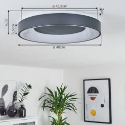 Hofstein Casina Deckenleuchte LED Anthrazit, Wei&szlig;, 1-flammig, Fernbedienung -LED Leuchten Verkäufe 2022 casina deckenleuchte h3391600 3