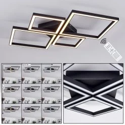 Hofstein Cavareno Deckenleuchte LED Schwarz, 1-flammig, Fernbedienung