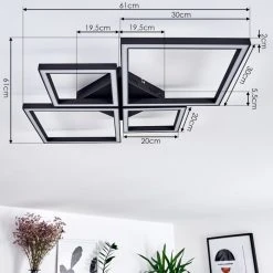 Hofstein Cavareno Deckenleuchte LED Schwarz, 1-flammig, Fernbedienung -LED Leuchten Verkäufe 2022 cavareno deckenleuchte h3391662 3