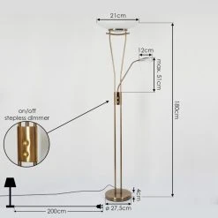 Hofstein Cavate Deckenfluter LED Messing, 2-flammig -LED Leuchten Verkäufe 2022 cavate deckenfluter h3019979 3