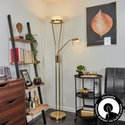 Hofstein Cavate Deckenfluter LED Altmessing, 2-flammig