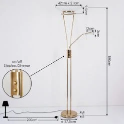 Hofstein Cavate Deckenfluter LED Altmessing, 2-flammig -LED Leuchten Verkäufe 2022 cavate deckenfluter h3019986 3