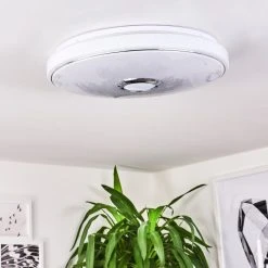 Hofstein Cham Deckenleuchte LED Chrom, Wei&szlig;, 2-flammig, Fernbedienung, Farbwechsler -LED Leuchten Verkäufe 2022 cham deckenleuchte h3457979 11