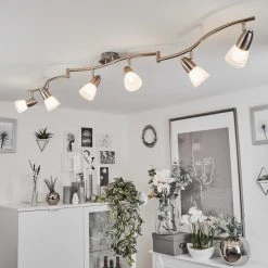 Hofstein Chapod Deckenleuchte LED Nickel-Matt, Chrom, 6-flammig -LED Leuchten Verkäufe 2022 chapod deckenleuchte h3599433 10