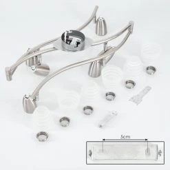 Hofstein Chapod Deckenleuchte LED Nickel-Matt, Chrom, 6-flammig -LED Leuchten Verkäufe 2022 chapod deckenleuchte h3599433 4