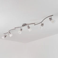 Hofstein Chapod Deckenleuchte LED Nickel-Matt, Chrom, 6-flammig -LED Leuchten Verkäufe 2022 chapod deckenleuchte h3599433 7