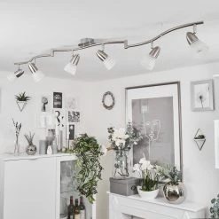 Hofstein Chapod Deckenleuchte LED Nickel-Matt, Chrom, 6-flammig -LED Leuchten Verkäufe 2022 chapod deckenleuchte h3599433 9