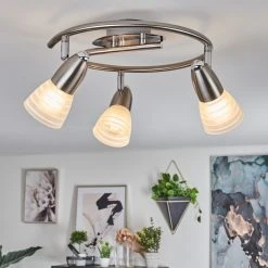 Hofstein Chapod Deckenleuchte LED Nickel-Matt, 3-flammig -LED Leuchten Verkäufe 2022 chapod deckenleuchte h3610442 12