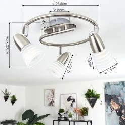 Hofstein Chapod Deckenleuchte LED Nickel-Matt, 3-flammig -LED Leuchten Verkäufe 2022 chapod deckenleuchte h3610442 3