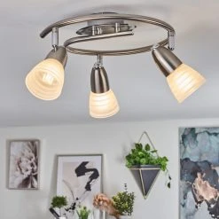 Hofstein Chapod Deckenleuchte LED Nickel-Matt, 3-flammig -LED Leuchten Verkäufe 2022 chapod deckenleuchte h3610442 6