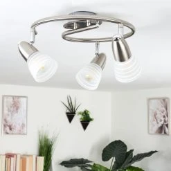 Hofstein Chapod Deckenleuchte LED Nickel-Matt, 3-flammig -LED Leuchten Verkäufe 2022 chapod deckenleuchte h3610442 9