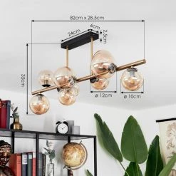 Hofstein Chehalis Deckenleuchte LED Messing, Schwarz, 9-flammig -LED Leuchten Verkäufe 2022 chehalis deckenleuchte h3582688 3