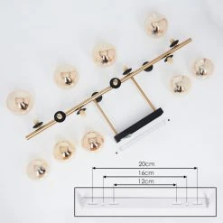Hofstein Chehalis Deckenleuchte LED Messing, Schwarz, 9-flammig -LED Leuchten Verkäufe 2022 chehalis deckenleuchte h3582688 4