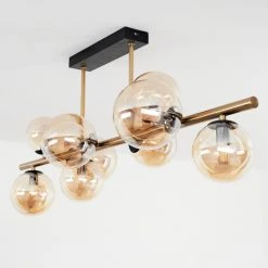 Hofstein Chehalis Deckenleuchte LED Messing, Schwarz, 9-flammig -LED Leuchten Verkäufe 2022 chehalis deckenleuchte h3582688 7