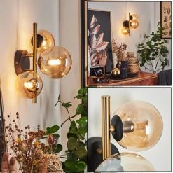 Hofstein Chehalis Deckenleuchte LED Messing, Schwarz, 3-flammig