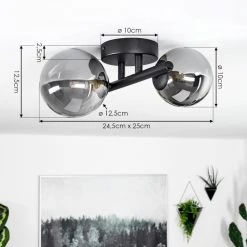 Hofstein Chehalis Deckenleuchte LED Schwarz, 2-flammig -LED Leuchten Verkäufe 2022 chehalis deckenleuchte h3617533 3