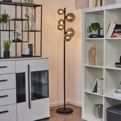 Hofstein Chehalis Stehleuchte LED Schwarz, 6-flammig