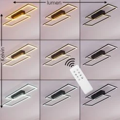 Hofstein Cheka Deckenleuchte LED Schwarz, 2-flammig, Fernbedienung -LED Leuchten Verkäufe 2022 cheka deckenleuchte h3325919 7